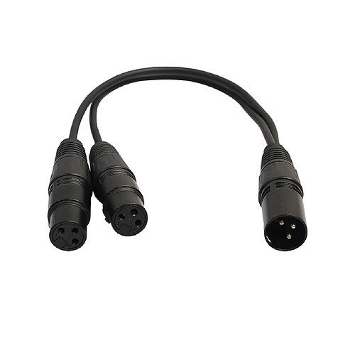 1x XLR 3 Broches Femêlle À 2x XLR Adaptateur Splitteur Y Câble Extendeur Pour Stéréo 1ft