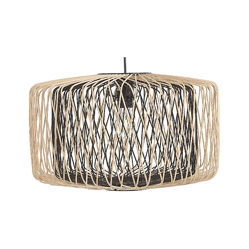 Beliani Lampe suspension JAVARI Bambou Bois clair