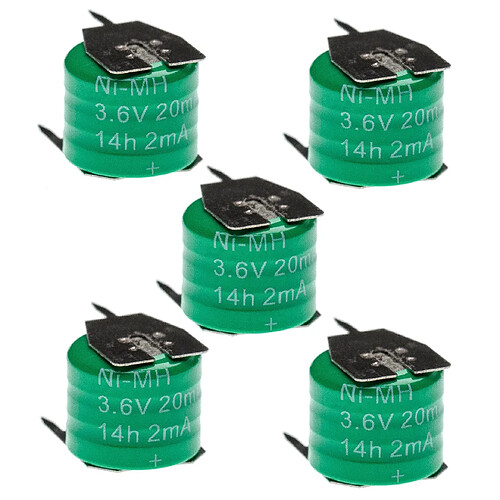 vhbw 5x Batteries remplacement pour 3/V15H pour modéle RC (20mAh, 3,6V, NiMH), avec connexion à 3 broches