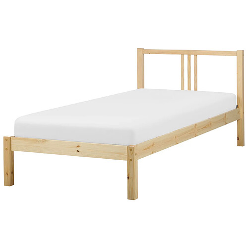 Beliani Lit simple en bois clair 90 x 200 cm VANNES