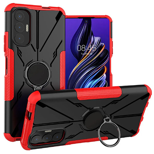 Coque en TPU anti-chute, 2-en-1 avec béquille pour votre Tecno Pova 3 4G - rouge