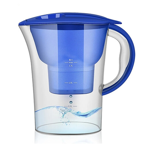 Wewoo 1.3L Portable Accueil Cuisine Charbon bleu Actif Filtre Bouteille D'eau Froide