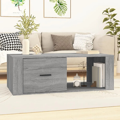 Maison Chic Tabls basse,Table Console pour salon Sonoma gris 100x50,5x35 cm Bois d'ingénierie -MN74180