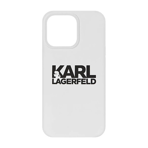 Coque Karl Lagerfeld iPhone 13 Mini Silicone Stack Logo blanc