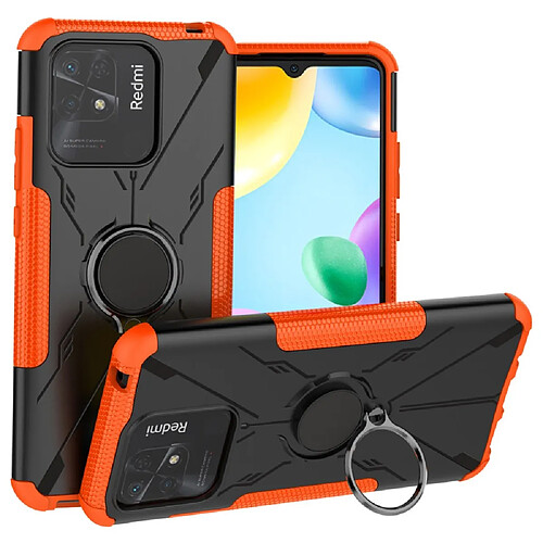 Coque en TPU antichoc, anti-rayures avec béquille pour votre Xiaomi Redmi 10C 4G/10 Power - orange