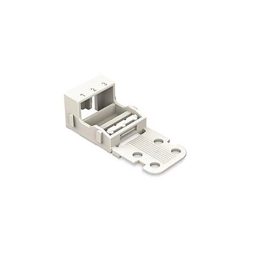 Perel Adaptateur De Fixation - Pour Bornes À 3 Conducteurs - Série 221 - 4 Mm² - Pour Montage À Vis - Blanc