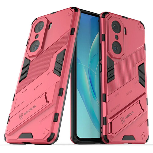 Coque en TPU anti-rayures, antichoc avec béquille rose pour votre Honor 60 Pro