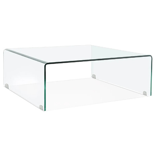 Alterego Table basse de salon 'BOBBY LOUNGE' en verre transparent