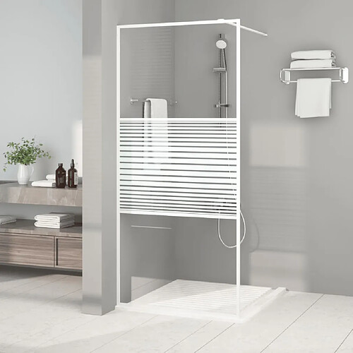 vidaXL Paroi de douche Blanc 90x195 cm Verre ESG transparent