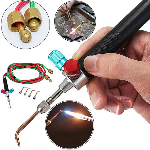 Mini bijoux soudage au gaz Micro torche bijoutiers tuyaux de soudage Mini gaz petite torche Kit de soudage de soudage 5 buses - Multicolore