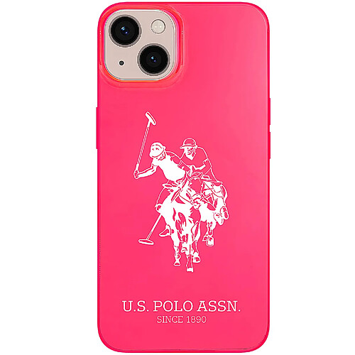 Us Polo U.S Polo Coque pour iPhone 13 Big Horse Antichoc Bords Surélevés Rose