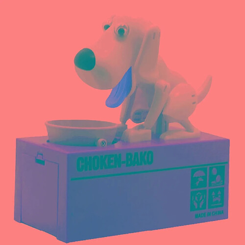 Wewoo Tirelire Créatif bande dessinée edacious chiot manger de l'argent boîte d'économie de monnaie automatique, chien blanc