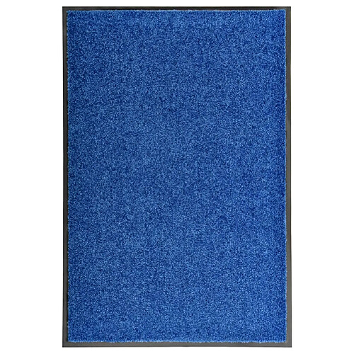 vidaXL Paillasson lavable Bleu 60x90 cm