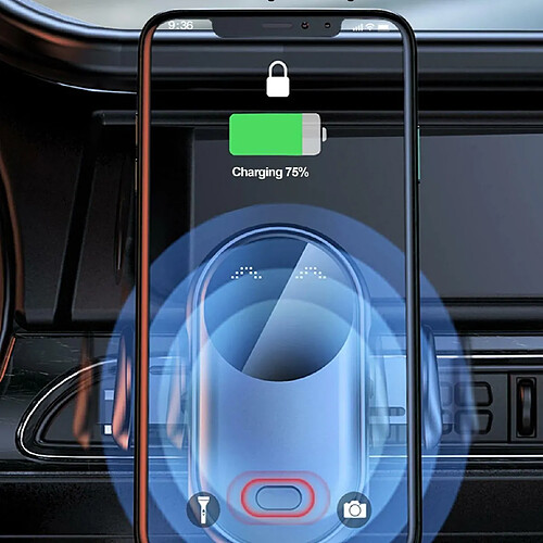 Justgreenbox Support de téléphone pour évent à serrage automatique pour chargeur de voiture sans fil