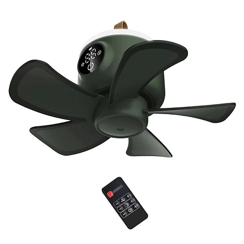 Universal Télécommande rechargeable USB 8000mAh Moment Camping Fan 4 vitesses Tente Ventilateur de plafond avec lumière LED pour lit domestique