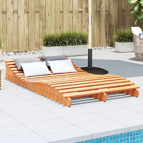 Maison Chic Chaise longue de jardin| Bain de soleil Relax | Transat cire marron 205x110x31,5 cm bois massif de pin -GKD94533