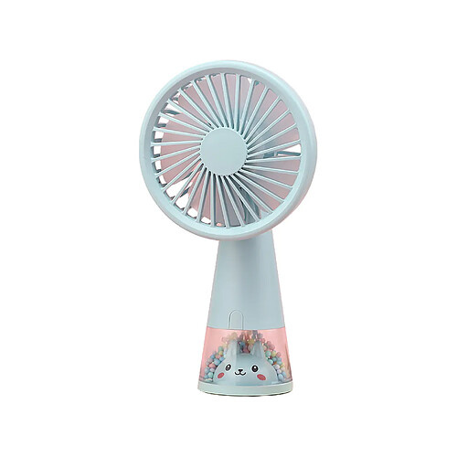 Ventilateur Personnel Multi-usages Veilleuse Douce Contrôle Tactile Été Rechargeable Cartoon Mini Ventilateur Portable Portable pour Classrrom-Bleu