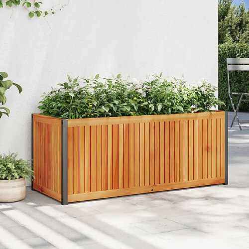 vidaXL Jardinière 110x45x44 cm bois massif d'acacia et acier