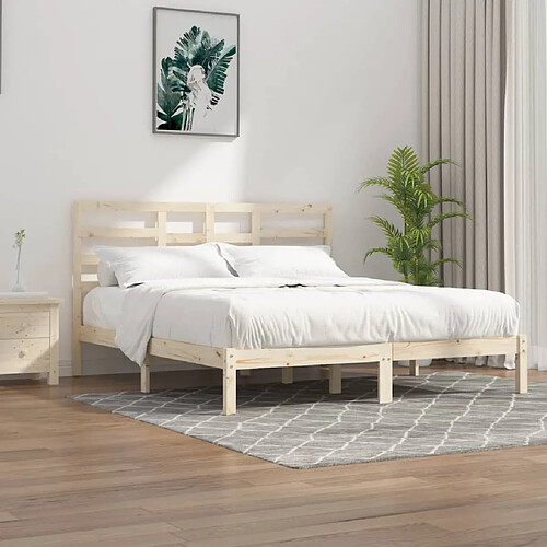 vidaXL Cadre de lit sans matelas bois massif 200x200 cm