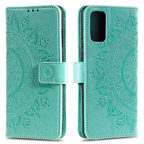 Etui en PU fleur vert pour votre Samsung Galaxy A41