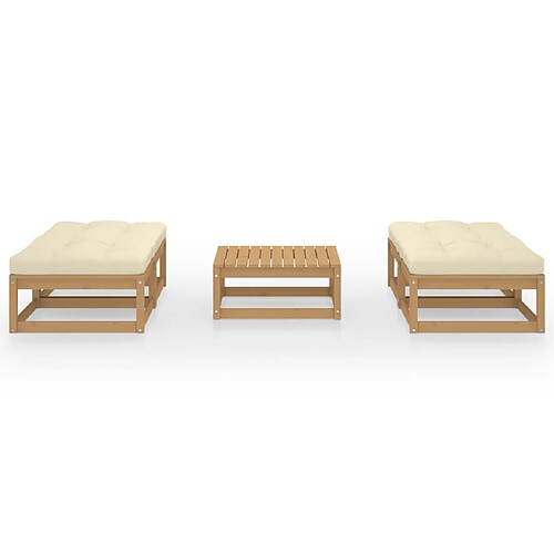 Maison Chic Salon de jardin 5 pcs + coussins - Mobilier/Meubles de jardin - Table et chaises d'extérieur bois de pin massif -MN61226