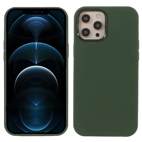 Coque en silicone, antichoc vert armé pour votre Apple iPhone 12/12 Pro 6.1 pouces