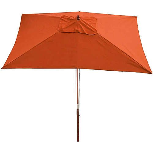 Decoshop26 Parasol de jardin 2x3m polyester/bois 6kg terracotta 04_0003819