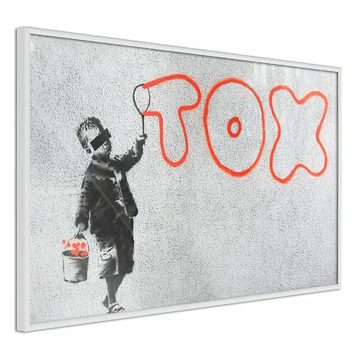 Paris Prix Affiche Murale Encadrée Banksy Tox 60 x 40 cm Blanc