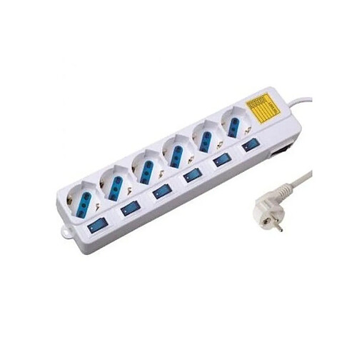 Multiprise 6 Prises avec Interrupteur Ewent EW3932 1,5 m 2500W Blanc (1,5 m)