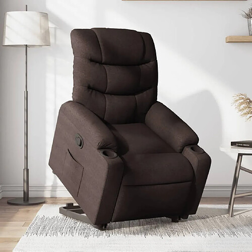 vidaXL Fauteuil inclinable marron foncé tissu