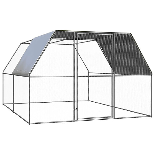 vidaXL Poulailler d'extérieur 3x4x2 m Acier galvanisé