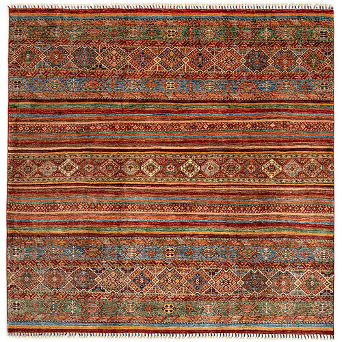 Vidal Tapis de laine 245x246 rouge Torkman