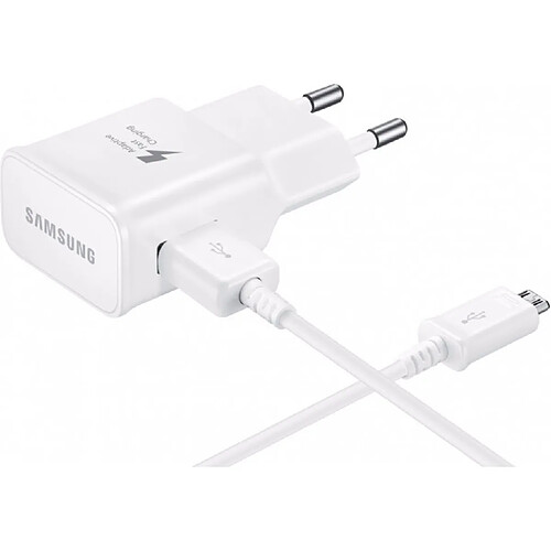 Chargeur Rapide Samsung Galaxy S6 Edge Blanc + câble 1,5 M micro-usb