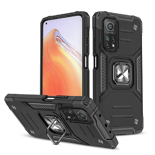 Ozzzo wozinsky ring armor tough hybrid coque cover + magnetic mount mi poco m4 pro 5g / redmi note 11 5g (chine) / redmi note 11t 5g / redmi note 11s 5g noir