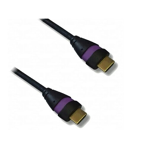 Cable HDMI type A mâle / HDMI type A mâle, version « High Speed with Ethernet », bagué violet, 1m50