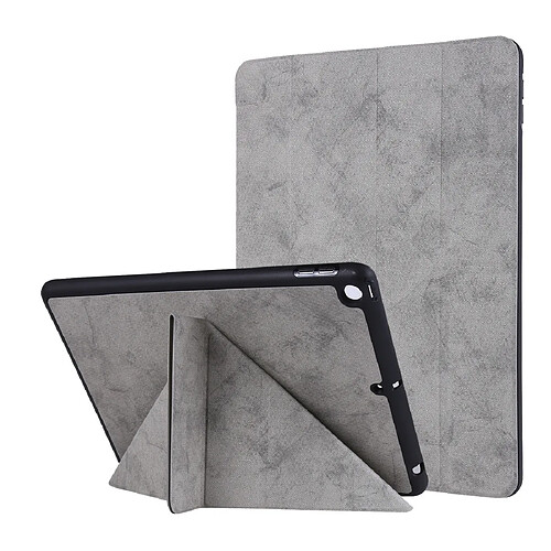 Wewoo Housse Étui Coque Etui à rabat en silicone à texture horizontale pour iPad de 10,2 pouces avec support et fente stylo Gris