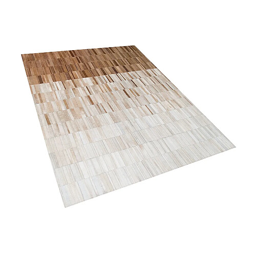 Beliani Tapis en cuir beige 160 x 230 cm YAGDA