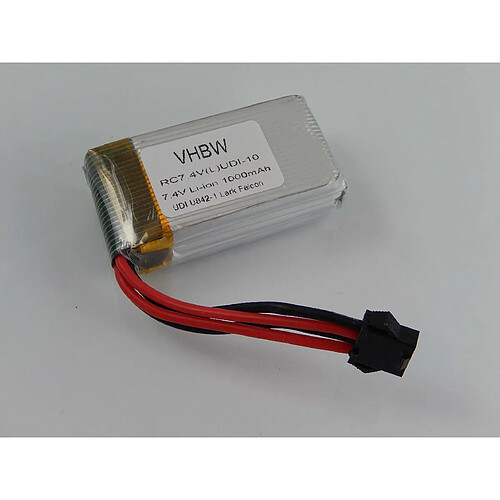 vhbw Batterie Li-Ion 1000mAh (7.4V) pour drone Multicopter Quadrocopter UDI Lark FPV U842-1, Falcon U842