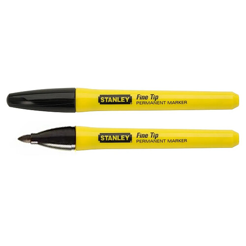 STANLEY - Lot de 2 marqueurs noirs