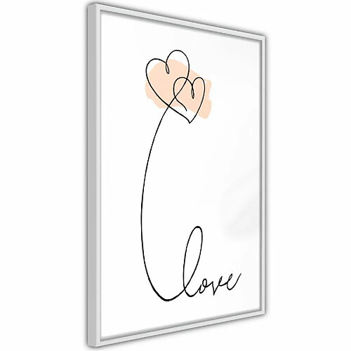 Paris Prix Affiche Murale Encadrée Love Balloon 20 x 30 cm Blanc