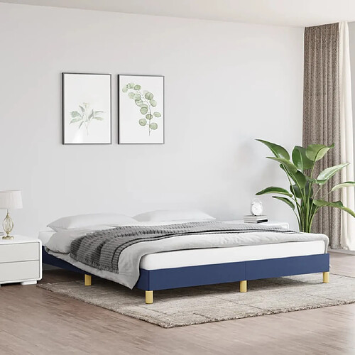 vidaXL Cadre de lit sans matelas bleu 180x200 cm tissu