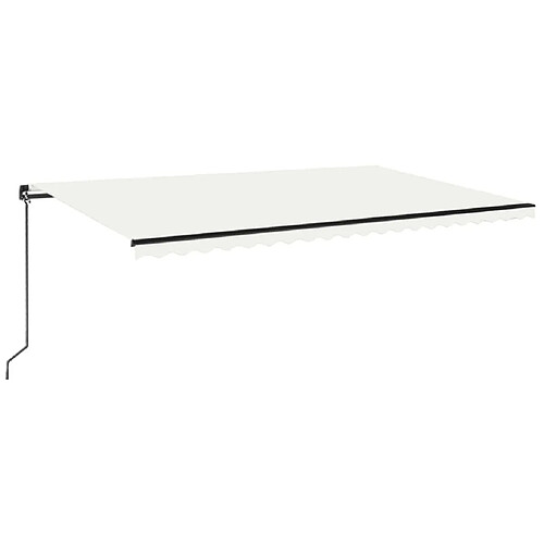 Maison Chic Auvent manuel rétractable,Store manuel de porte avec LED 500x350 cm Crème -GKD76674