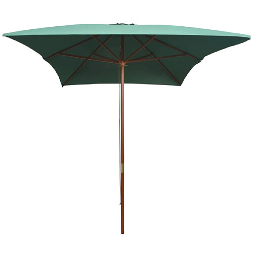 Helloshop26 Parasol mobilier de jardin avec poteau en bois 200 x 300 cm vert 02_0008139