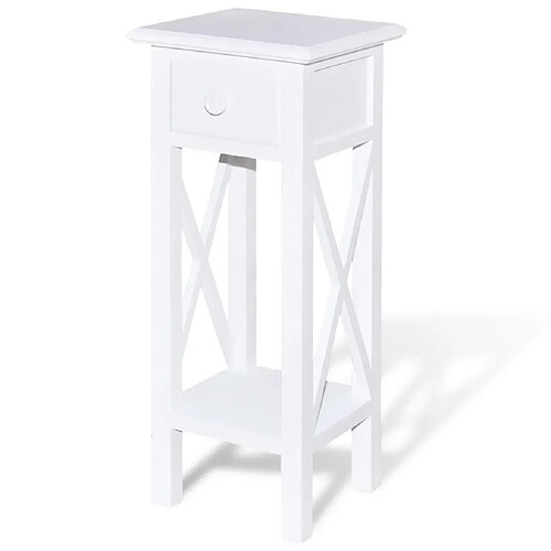 Maison Chic Table d'appoint | Table Basse avec tiroir Blanc -GKD62567