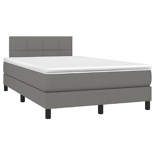 Maison Chic Lit adulte- Lit + matelas,Sommier à lattes de lit avec matelas gris foncé 120x190cm tissu -GKD14142