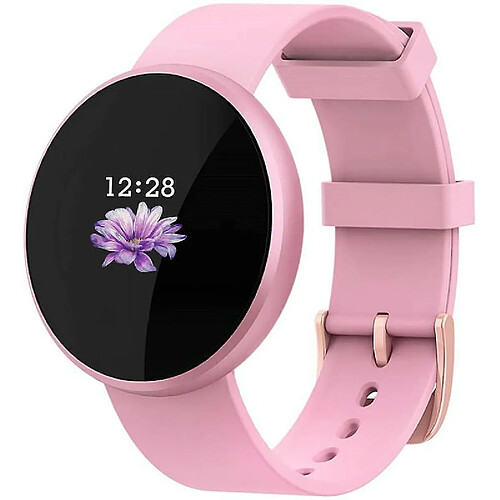 Chrono Montre Connectée , Smartwatch Femme Hommes Moniteur de fréquence Cardiaque, IP70 étanche Réveil Automatique écran Montre Connectée téléphone Mobile pour iPhone Android ,Rose