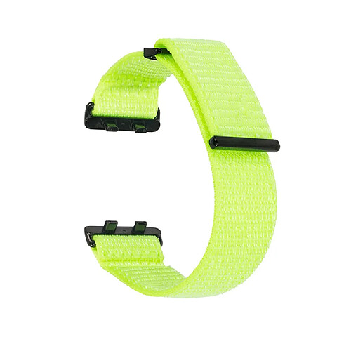 Bracelet en nylon respirant, réglable pour votre Oppo Watch 3 - vert fluorescent