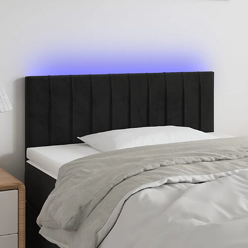 vidaXL Tête de lit à LED Noir 90x5x78/88 cm Velours