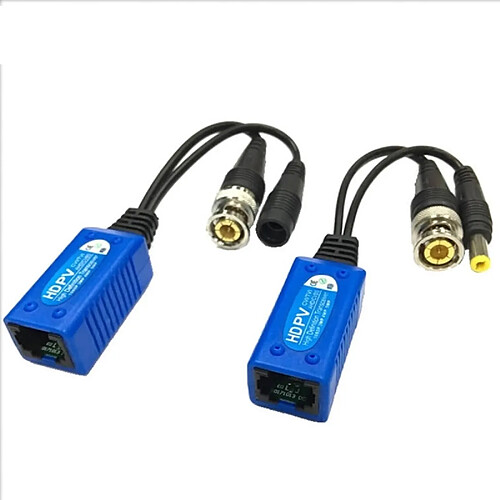 Wewoo Balun vidéo 2 PCS Anpwoo 500PV épissable 2 en 1 puissance + HD-CVI / AHD / TVI Transmetteur passif torsadé