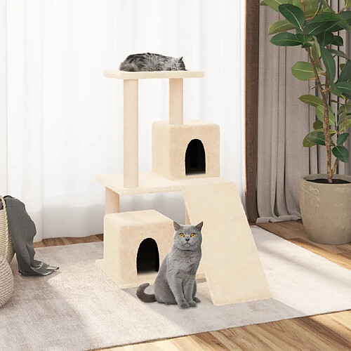 vidaXL Arbre à chat avec griffoirs en sisal Crème 82 cm